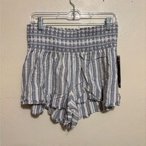 Rewash High Waist Blue and White Striped Shorts